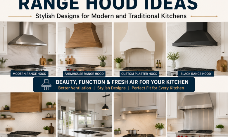 Range Hood Ideas: Stylish Designs for Modern and Traditional Kitchens 1 Range hood ideas showing modern, farmhouse, wooden, plaster, black, island, hidden, and stainless steel kitchen designs