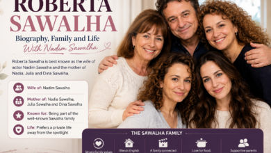 Roberta Sawalha biography image highlighting her family, husband Nadim Sawalha, and daughters Nadia, Julia and Dina Sawalha