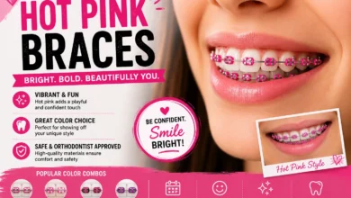 Hot Pink Braces: Color Ideas, Style Tips, and What to Know Before Choosing Them 5 Hot pink braces with popular color combinations including silver, clear, black and purple