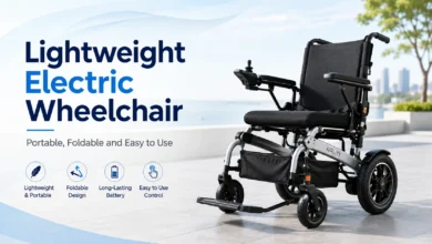 Lightweight Electric Wheelchair: Best Models for Comfort & Portability 3 Lightweight electric wheelchair with foldable design, joystick control and portable frame