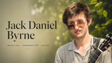 Jack Daniel Byrne: Biography, Background, Career, and Personal Life 7 Jack Daniel Byrne portrait with guitar in a professional musician and songwriter feature image.