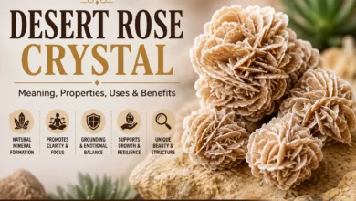 Desert rose crystal formation showing natural rose-shaped gypsum crystals